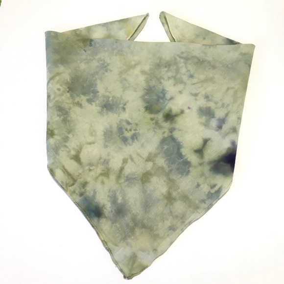Other - Tie Dye Bandana Ice Dye Green Watercolors New